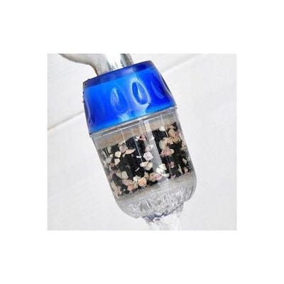 5-Piece Activated Carbon Faucet Tap Water Filter Blue/Clear 120g