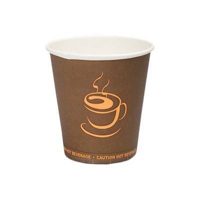 100-Piece Disposable Paper Cup without Handle Brown/Yellow/White