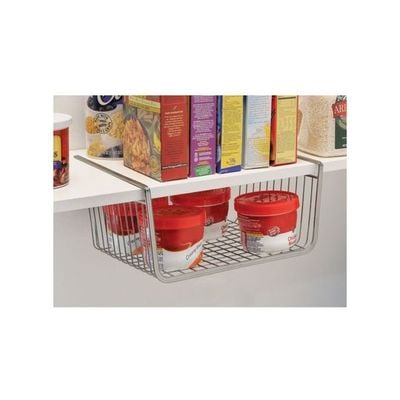 Kitchen Pantry Under Shelf Organizer Silver 10x12.5x5.7inch