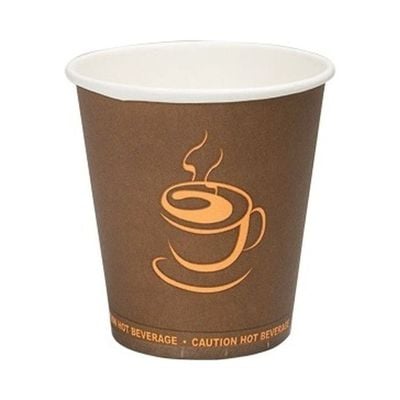 200-Piece Disposable Paper Cup Without Handle Brown/Yellow 77—92millimeter