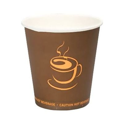 500-Piece Disposable Paper Cup Without Handle Brown/Yellow