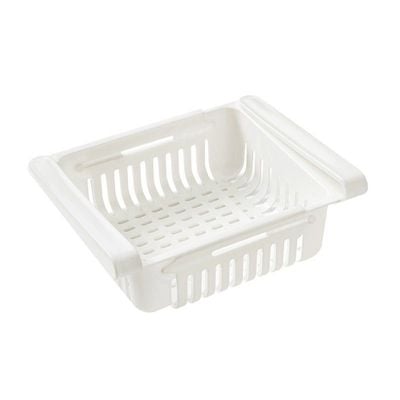 0.43 Inch Retractable Fridge Organizer Pull Out Drawer Clip On Under Shelf Basket Multicolour 20*8*16cm