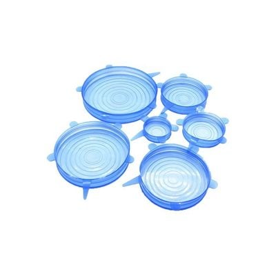 6 Pieces Silicone Stretch Lids Clear 21.00 x 4.00 x 21.00cm