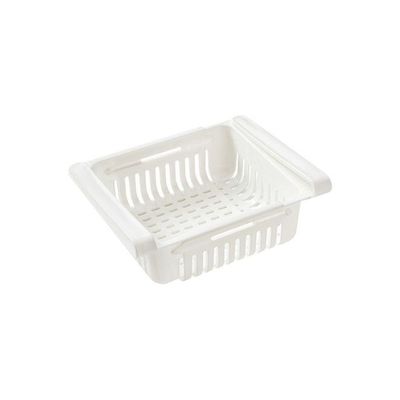 Retractable Fridge Organizer Pull Out Drawer Refrigerator Clip On Under Shelf Basket For Kitchen Storage Fits White 20*8*16cm