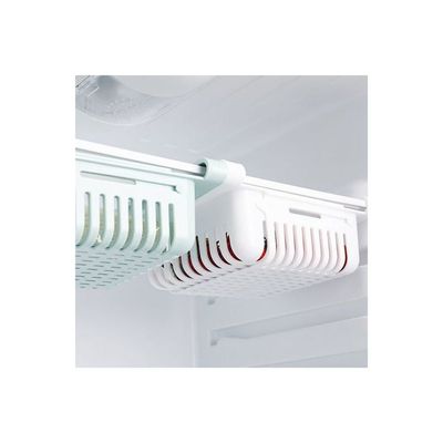Retractable Fridge Organizer Pull Out Drawer Refrigerator Clip On Under Shelf Basket For Kitchen Storage Fits White 20*8*16cm