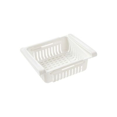 Retractable Fridge Organizer White 20x8x16cm