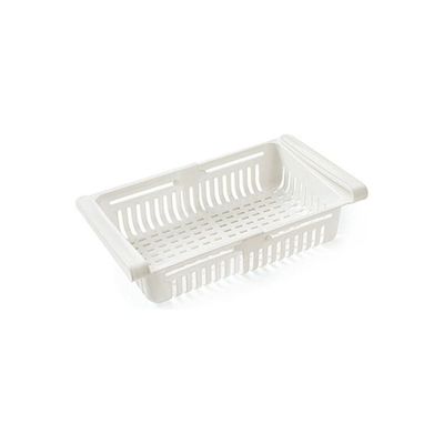 Retractable Fridge Organizer White 20x8x16cm