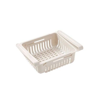 Drawer Type Refrigerator Storage Box Beige 8.1 x 6.3inch