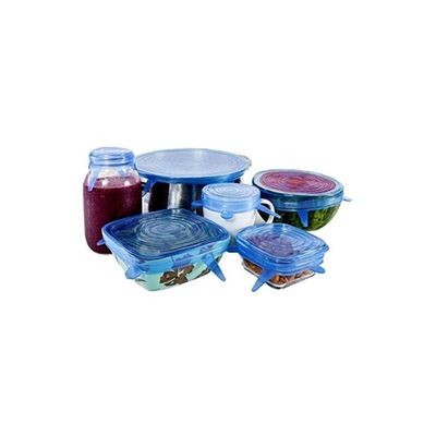 6-Piece Silicone Food Saver Set Blue