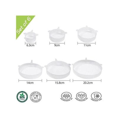 Silicone Stretch Lid Food Cover For Bowls White