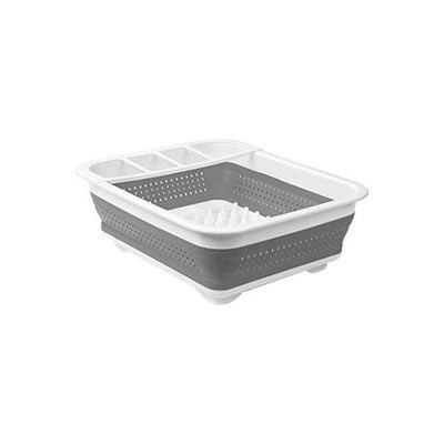 Multi function Drying Dish Rack White/Grey 14.63x12.63x2.75cm