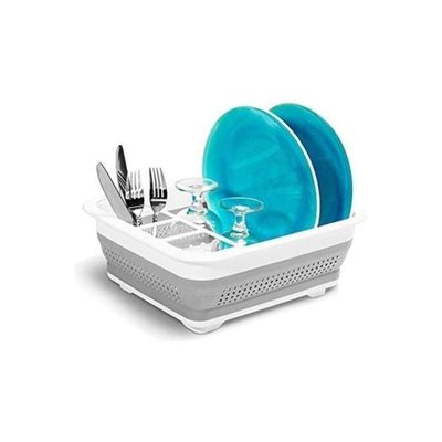 Multi function Drying Dish Rack White/Grey 14.63x12.63x2.75cm