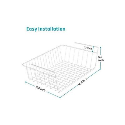 Under Shelf Storage Rack White 14.4x5.3x9.3inch