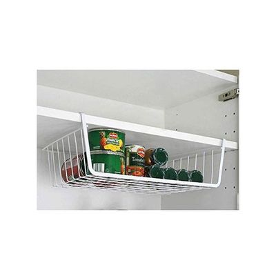 Under Shelf Storage Rack White 14.4x5.3x9.3inch