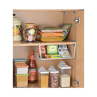 Under Shelf Storage Rack White 14.4x5.3x9.3inch