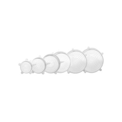 6-Piece Stretch Lids White 8inch