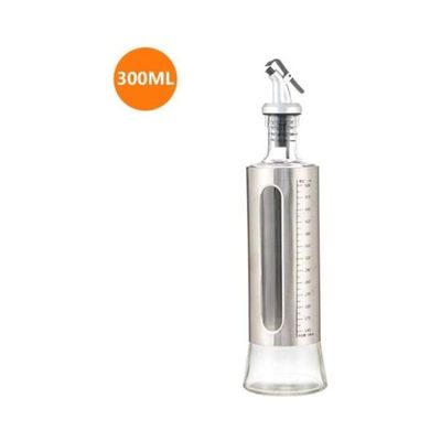 Olive Oil and Vinigar Dispenser with Lever Release Pourer Silver/Black