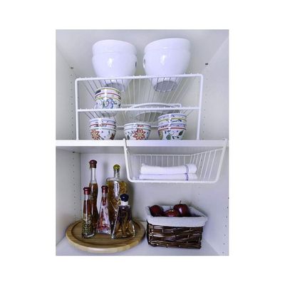 Under-Shelf Basket White Medium