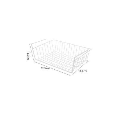 Under Shelf Storage Organization Basket White 32.5x12.5x12.5cm