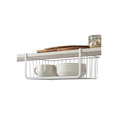 Under Shelf Storage Organization Basket White 32.5x12.5x12.5cm