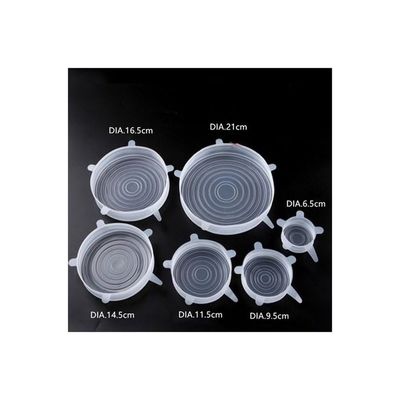 6-Different Sizes Food Fresh Lids Transparent 20x15x3cm