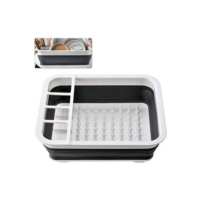 Dish Drainer Collapsible Dish Rack Grey 36x4.5x32cm