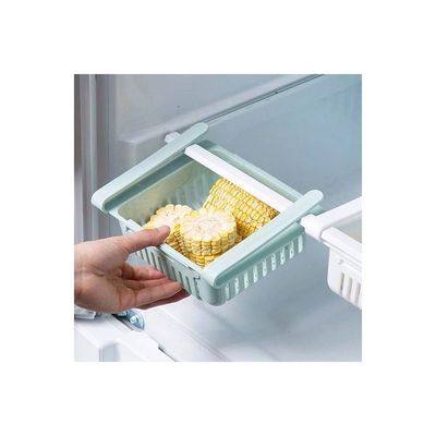 Retractable Fridge Organizer Pull Out Drawer White 20*16*8cm