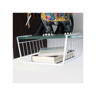 Metal Wire Under Shelf Hanging Basket White 31x16x26.5cm