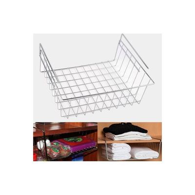 Kitchen Under Shelf Storage Basket Metal Organizer Rack Silver 290x100x145cm