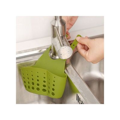 Adjustable Kitchen Hanging Storage Basket Green