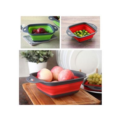 Square Draining And Storage Basket Multicolour 25centimeter