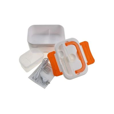 Electric Lunch Box White/Orange 17x10.8x23.5centimeter