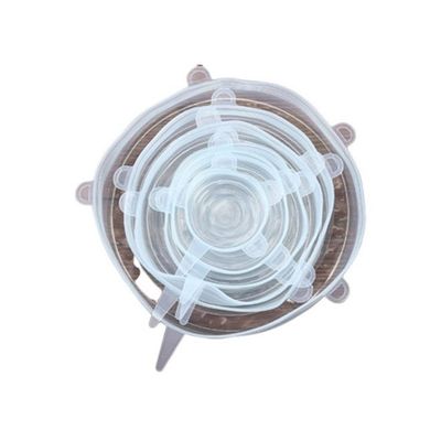 6-Piece Reusable Stretch And Seal Lids Clear 6-Piece Reusable Stretch And Seal Lids Clear