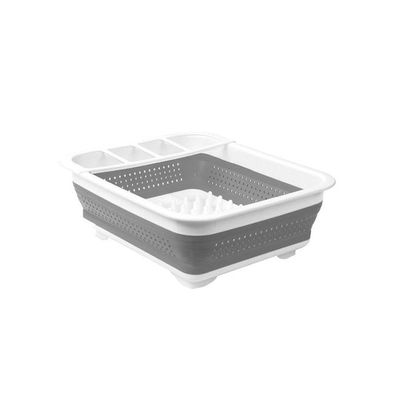 Collapsible Drying Dish Rack White/Grey