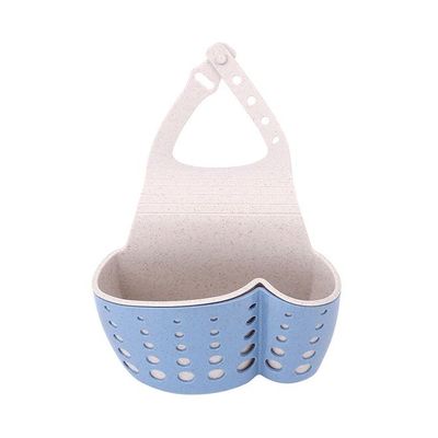 Adjustable Clip Hanging Basket Bathroom Rack Blue 19.5 x 27.5centimeter