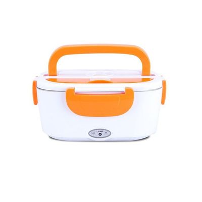 Portable Electric Heating Lunch Box With Car Plug Orange/White