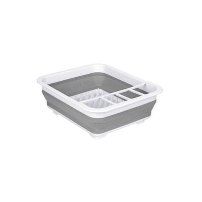 Foldable Bowl Storage Rack White/Grey 37.5centimeter