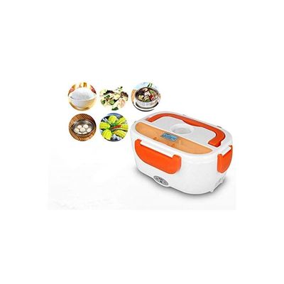 Electric Lunch Box White/Orange 22x15x10centimeter
