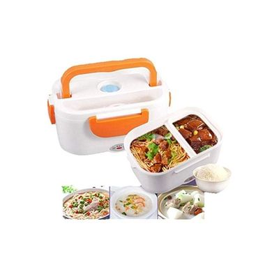 Electric Lunch Box White/Orange 22x15x10centimeter