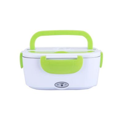 Portable Electric Heating Lunch Box With US Plug Green/White