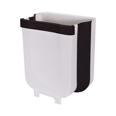 Portable Hanging Kitchen Trash Can White/Black 30x26x18cm