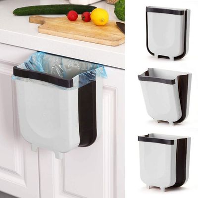 Portable Hanging Kitchen Trash Can White/Black 30x26x18cm