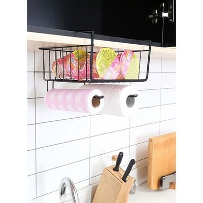 Hanging Basket Storage Rack Black 25x28centimeter