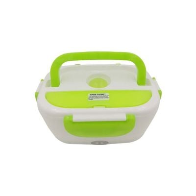 Portable Multifunctional Electric Heated Lunch Box Green/White 16x10.5x22.2centimeter