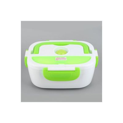 Portable Multifunctional Electric Heated Lunch Box Green/White 16x10.5x22.2centimeter