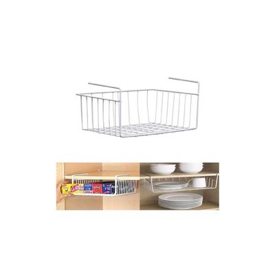 2 Piece Under Shelf Table Storage Basket Rack Silver 43.4x28.9x15.5cm