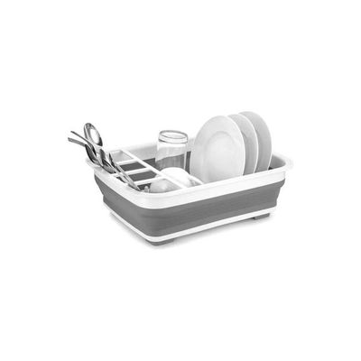 Silicone Dish Rack White/Grey