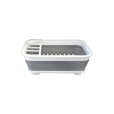 Silicone Dish Rack White/Grey