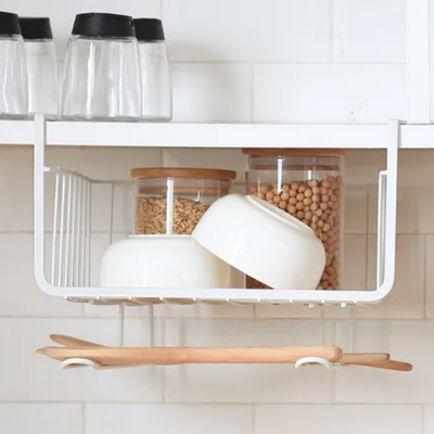 Under Shelf Basket-Multifunctional Stroge Dish Rack White