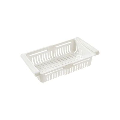 Pull-Out Refrigerator Storage Basket White 20.5 x 16.4 x 7.6cm